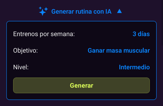 Rutina generada con IA en CLIPIN