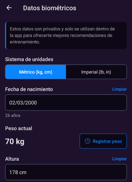 Chat con biometría y contexto en la App de CLIPIN