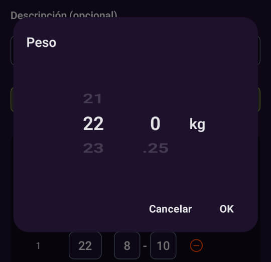 Pantalla de seguimiento del entrenamiento en CLIPIN