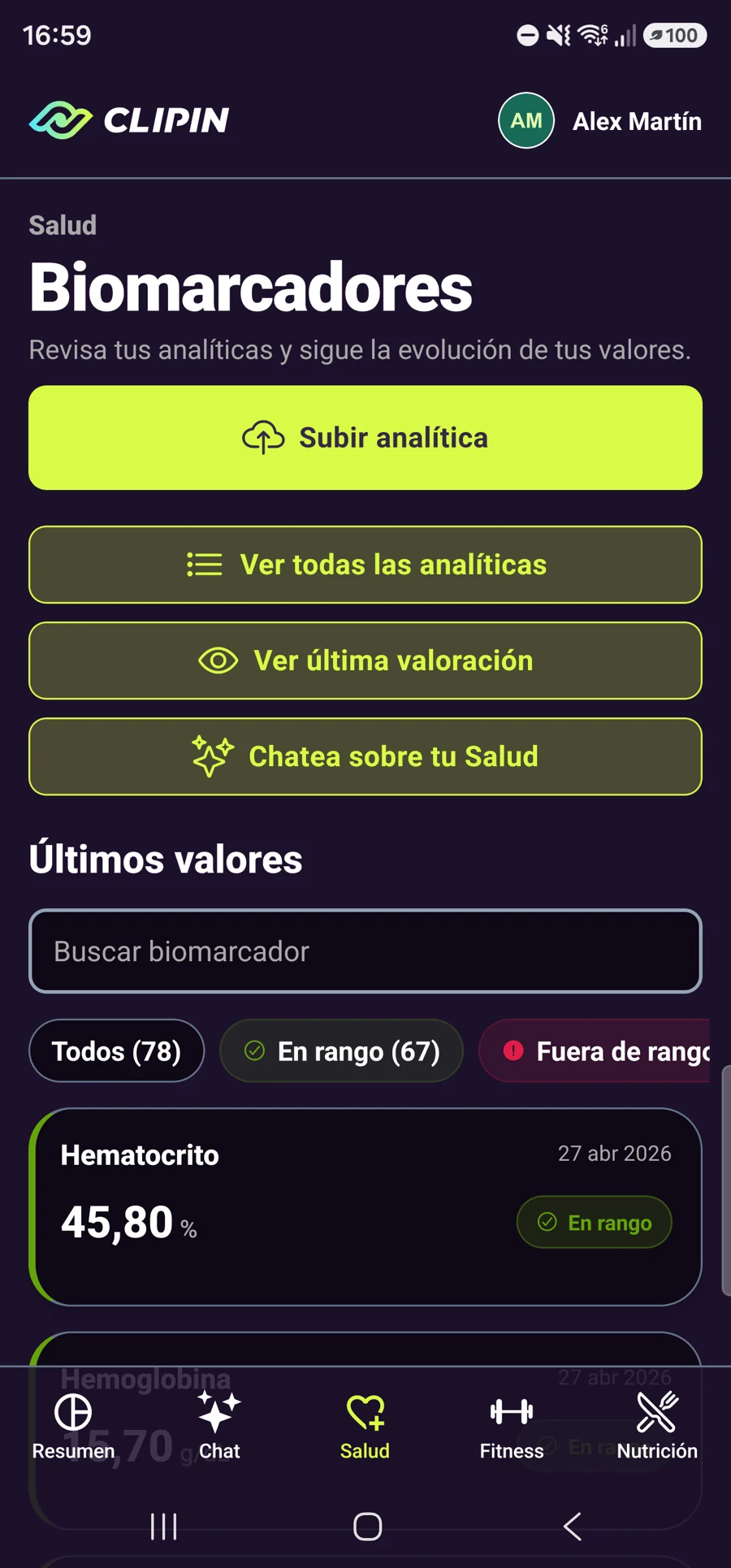 Biblioteca de biomarcadores e informes de CLIPIN