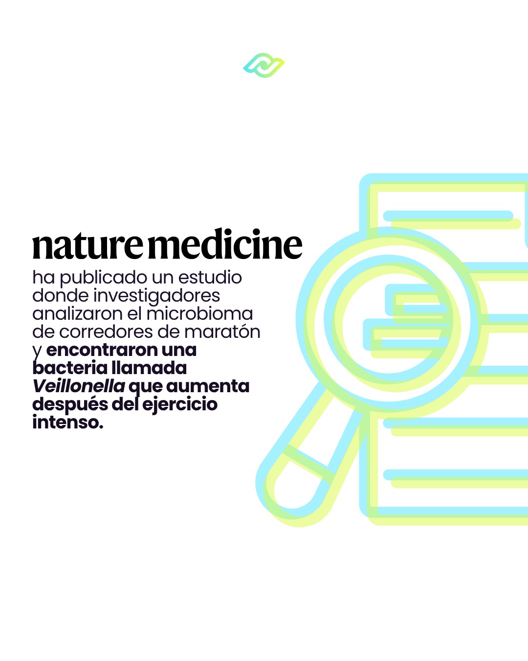Icon of a magnifying glass next to a reference to a study published in Nature Medicine.