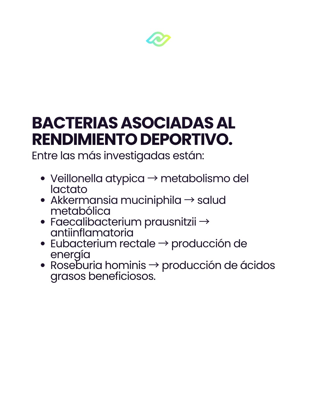 List of bacteria investigated in relation to sports performance.
