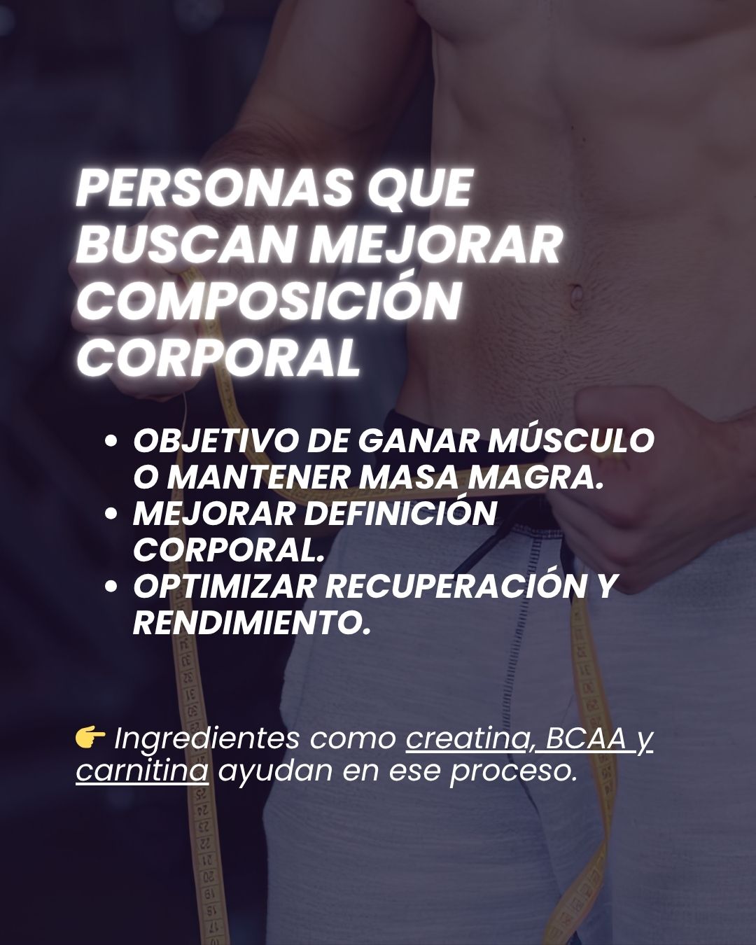 Person measuring their waist alongside text about body composition.