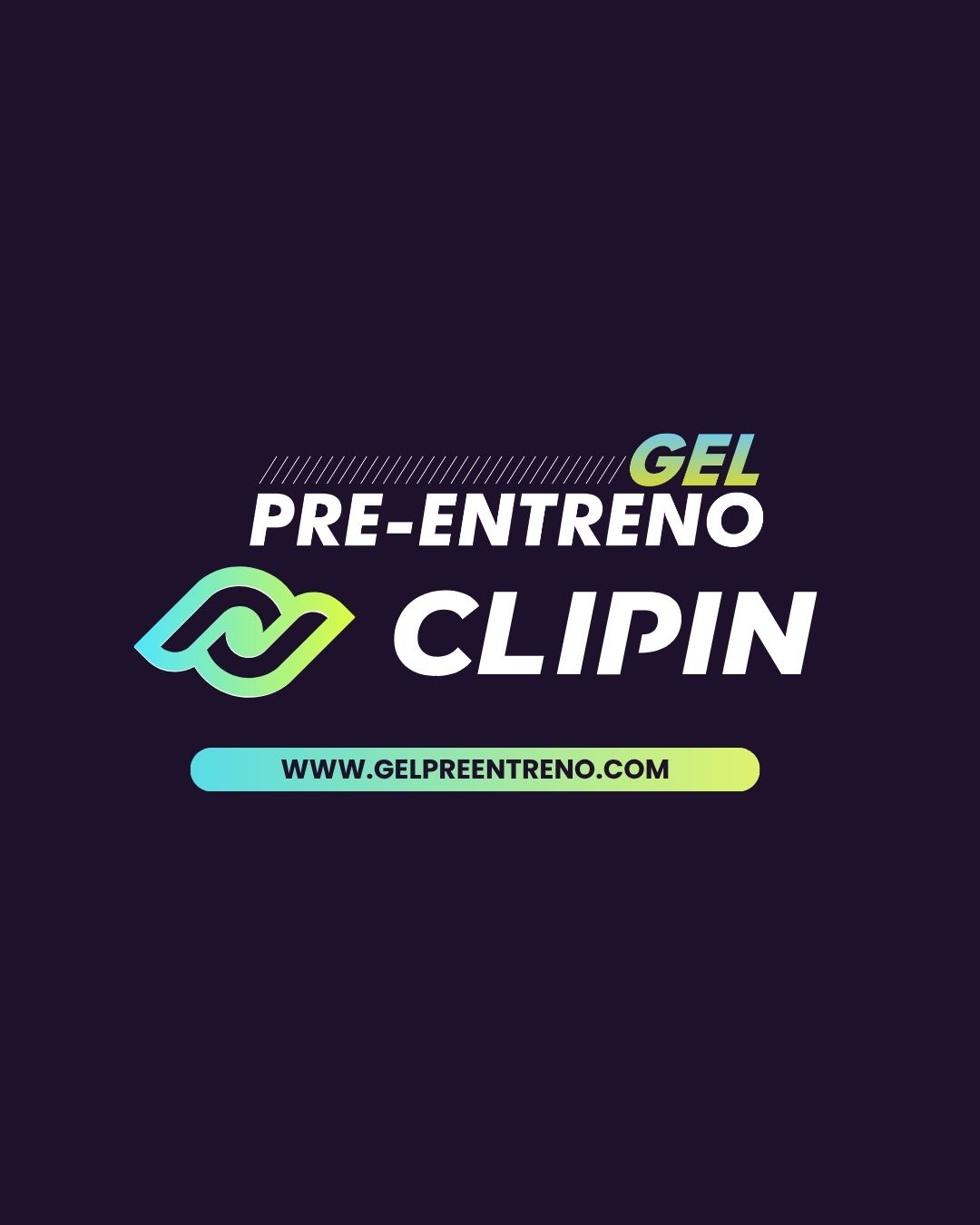 CLIPIN logo and Pre-Workout Gel name with website address.