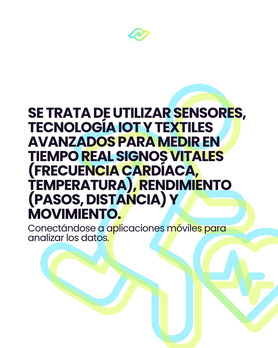 Icons of heart and activity next to the description of textile sensors.