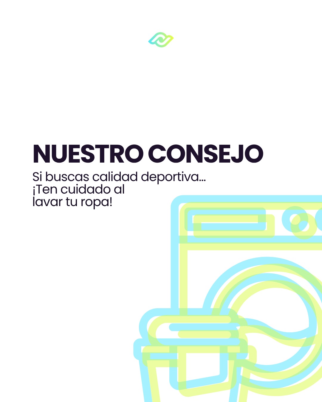 Icon of a washing machine next to advice on garment care.
