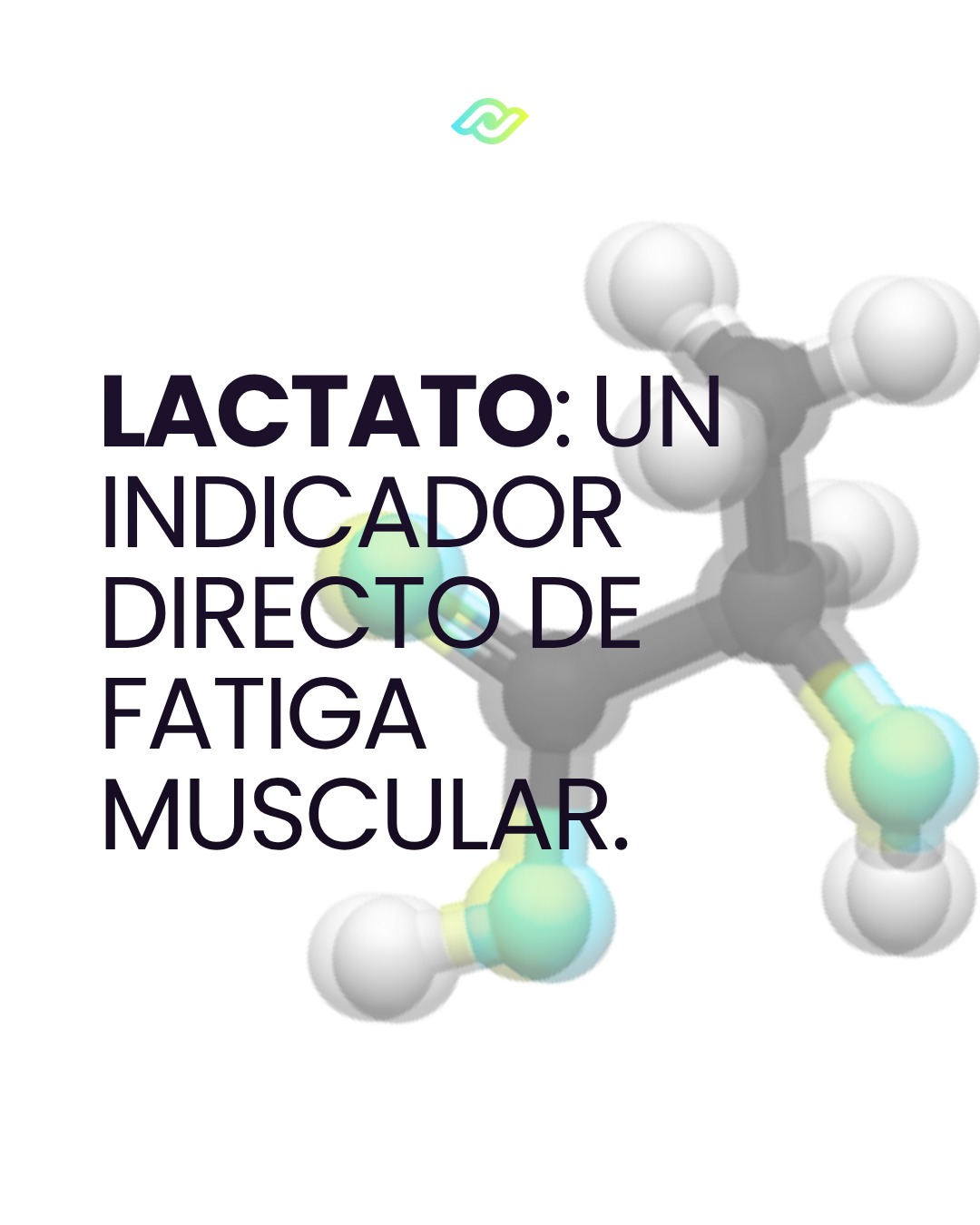 Molecular model alongside the original title about lactate and muscle fatigue.