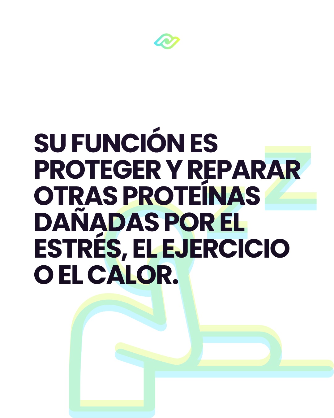 Text about the protection and repair function of proteins, with an icon of a running person.